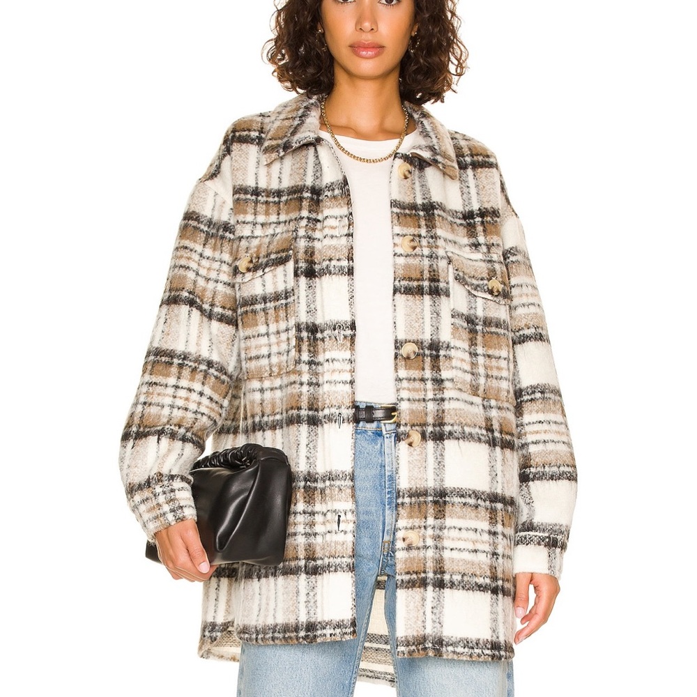 REVOLVE midi plaid shacket